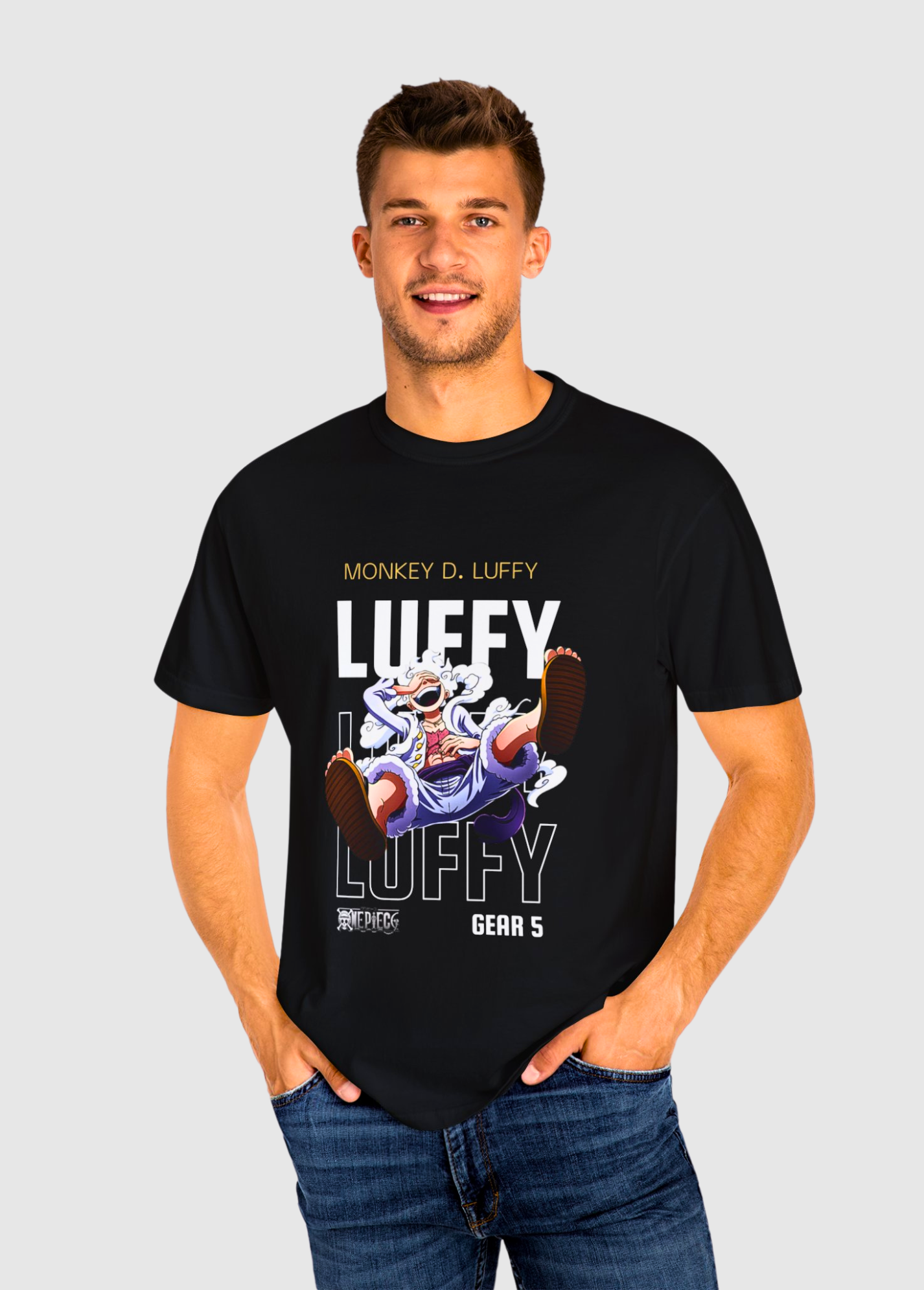 Unisex - Monkey D. Luffy – Gear 5 Anime T-Shirt (100% Cotton)