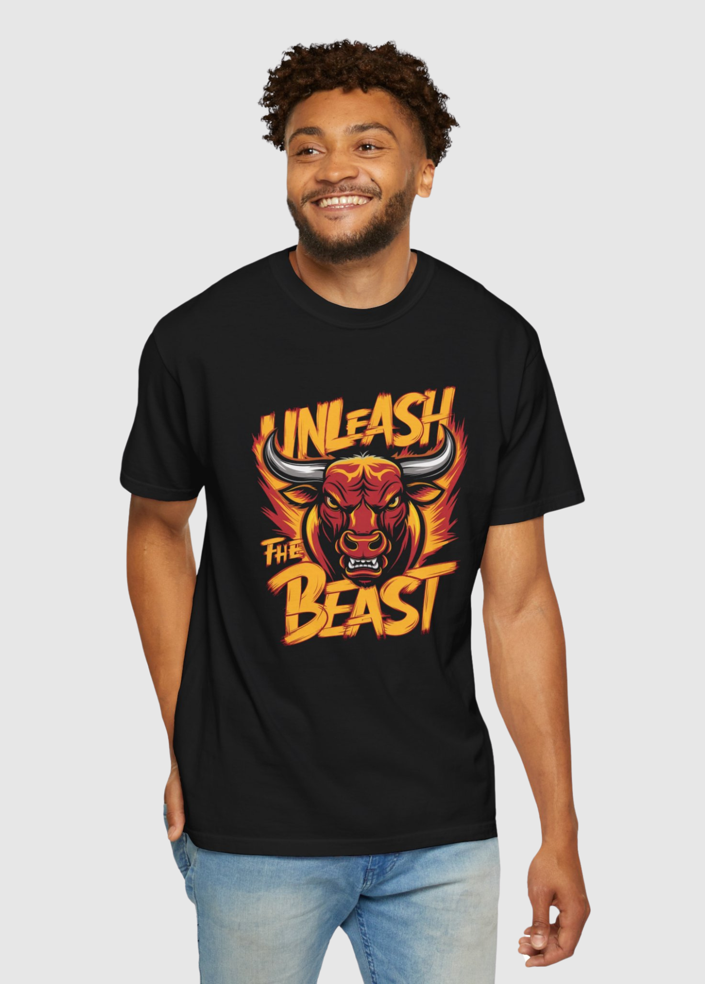 Unleash the Beast – Black Cotton T-Shirt for GYM Lovers (Unisex) - Image 6