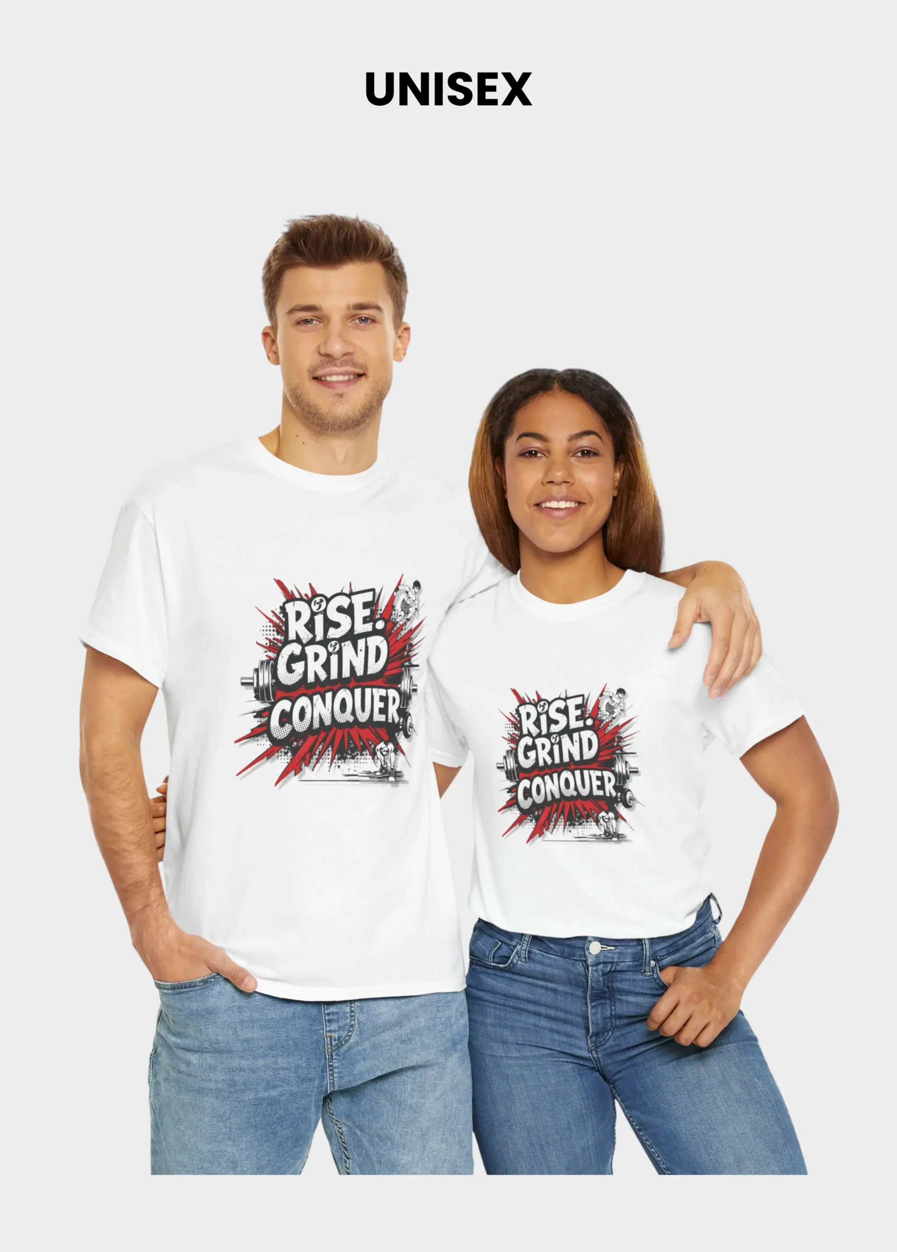 RISE. GRIND. CONQUER. – Unisex Gym T-Shirt - Image 7