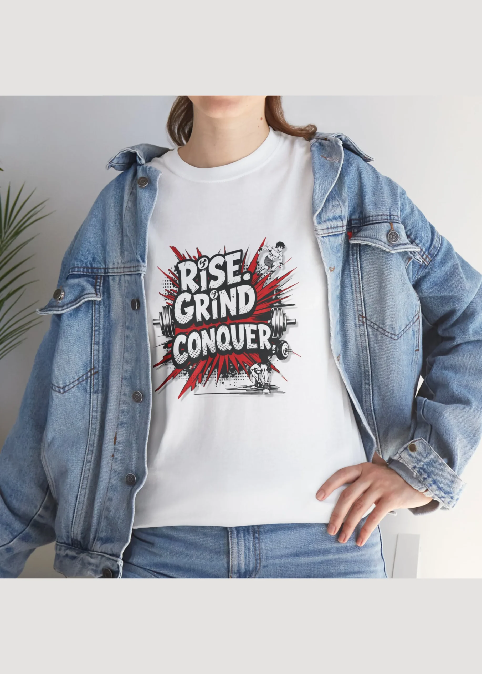 RISE. GRIND. CONQUER. – Unisex Gym T-Shirt - Image 8