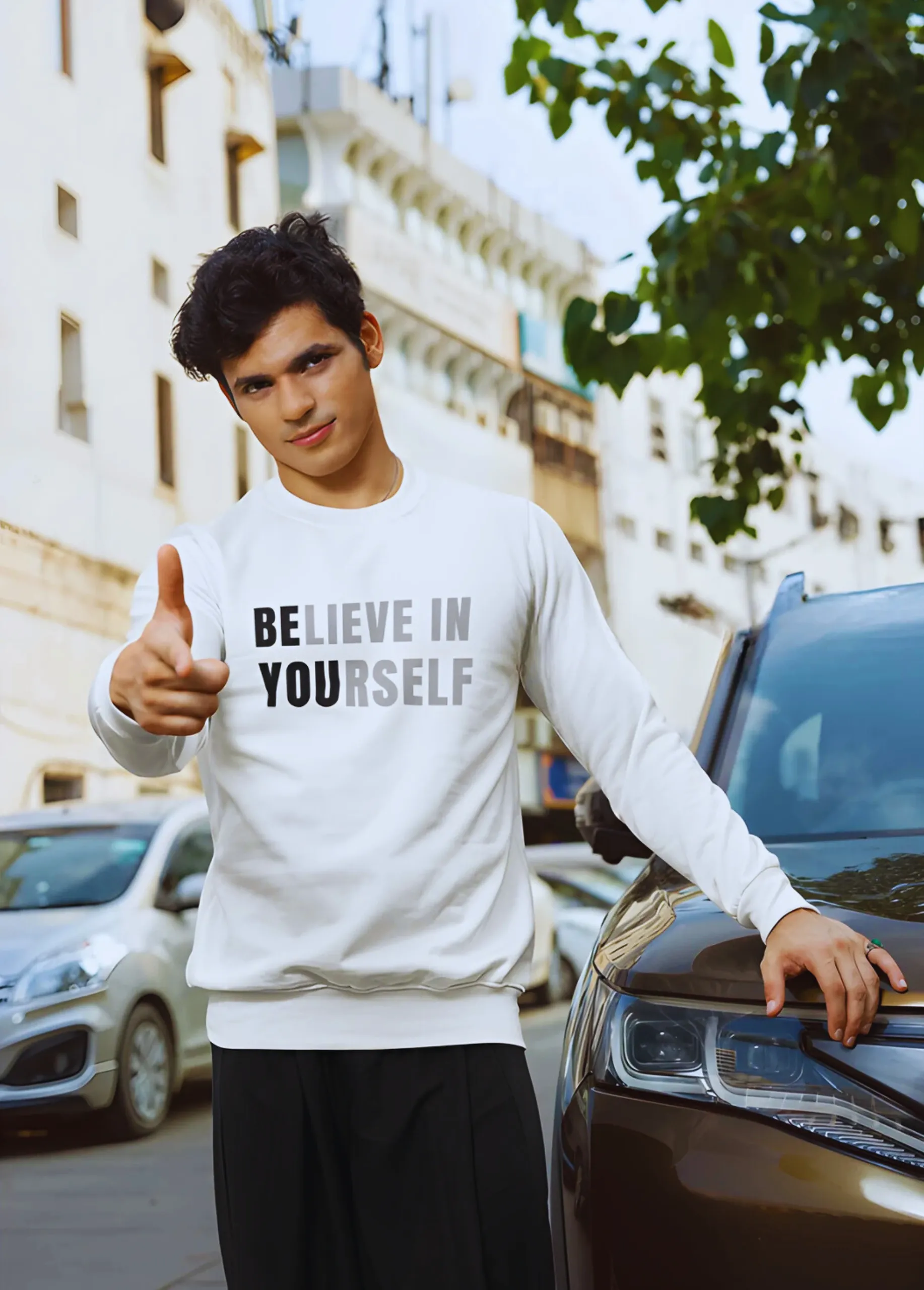 BELIEVE IN YOURSELF | Premium 350 GSM Motivational Sweatshirt for Men - Image 4
