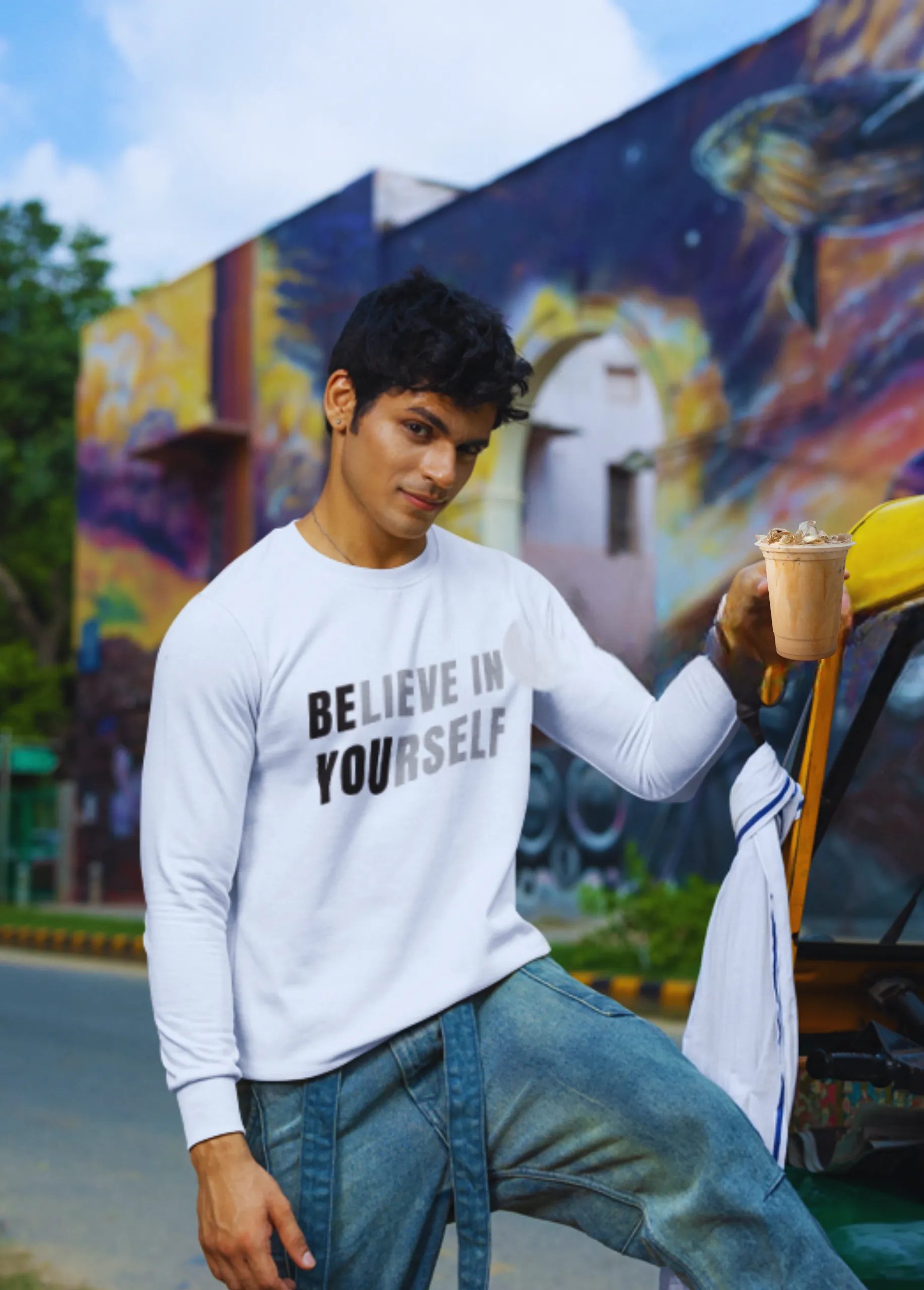 BELIEVE IN YOURSELF | Premium 350 GSM Motivational Sweatshirt for Men - Image 7