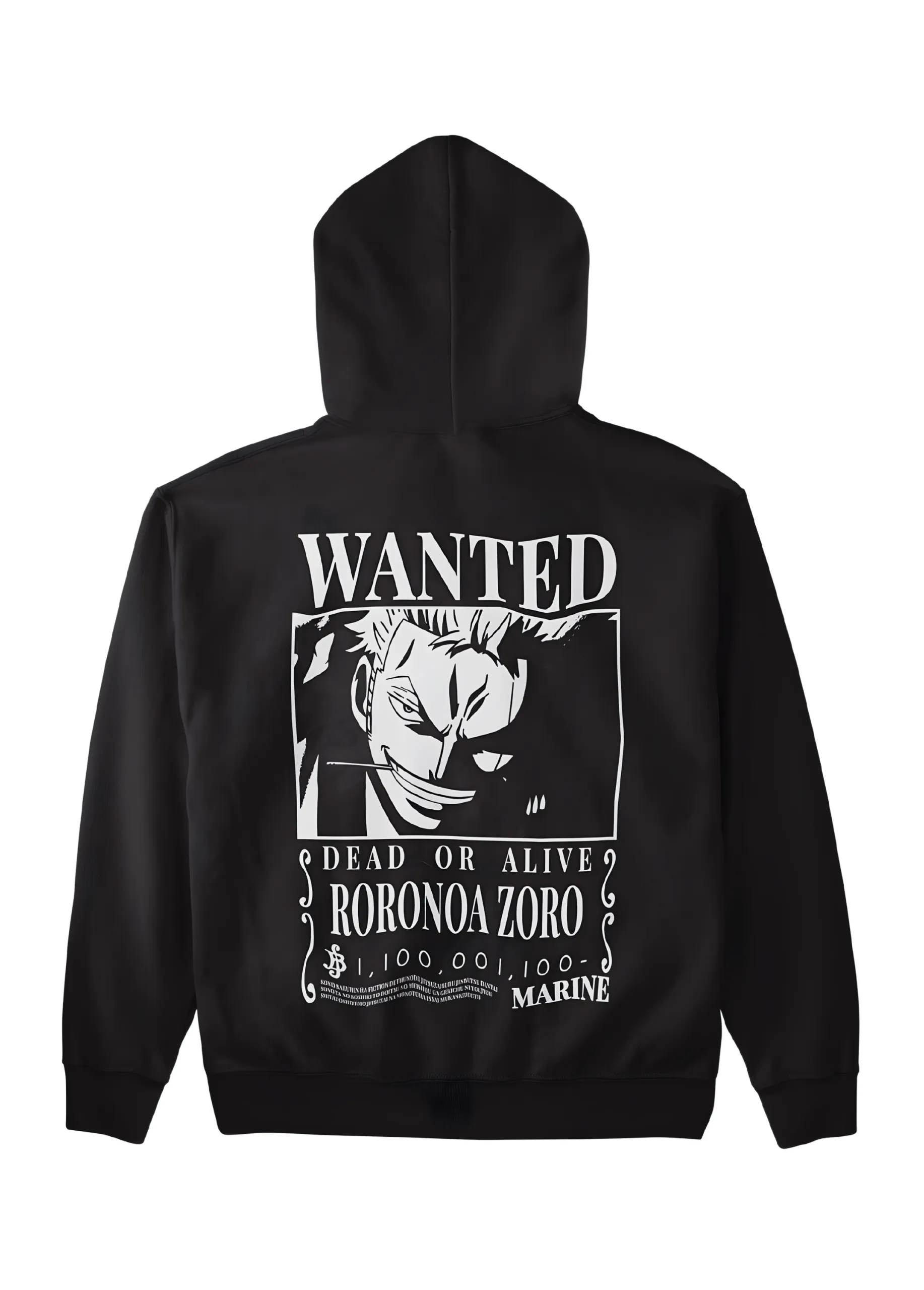 Roronoa Zoro Wanted Poster | Premium Back Print Anime Hoodie