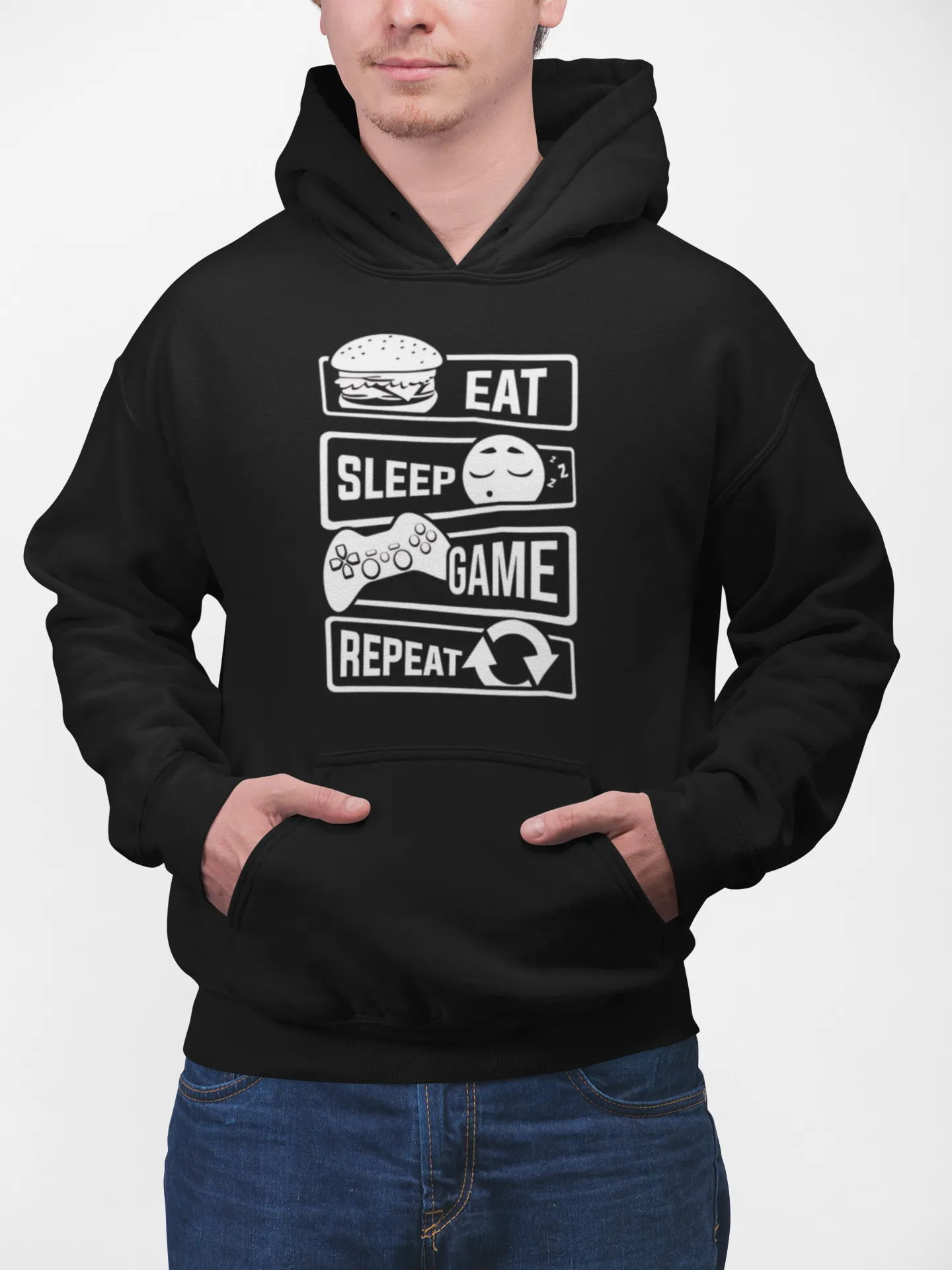 Eat-Sleep-Game-Repeat | Premium Gamer Lifestyle Hoodie - Image 2