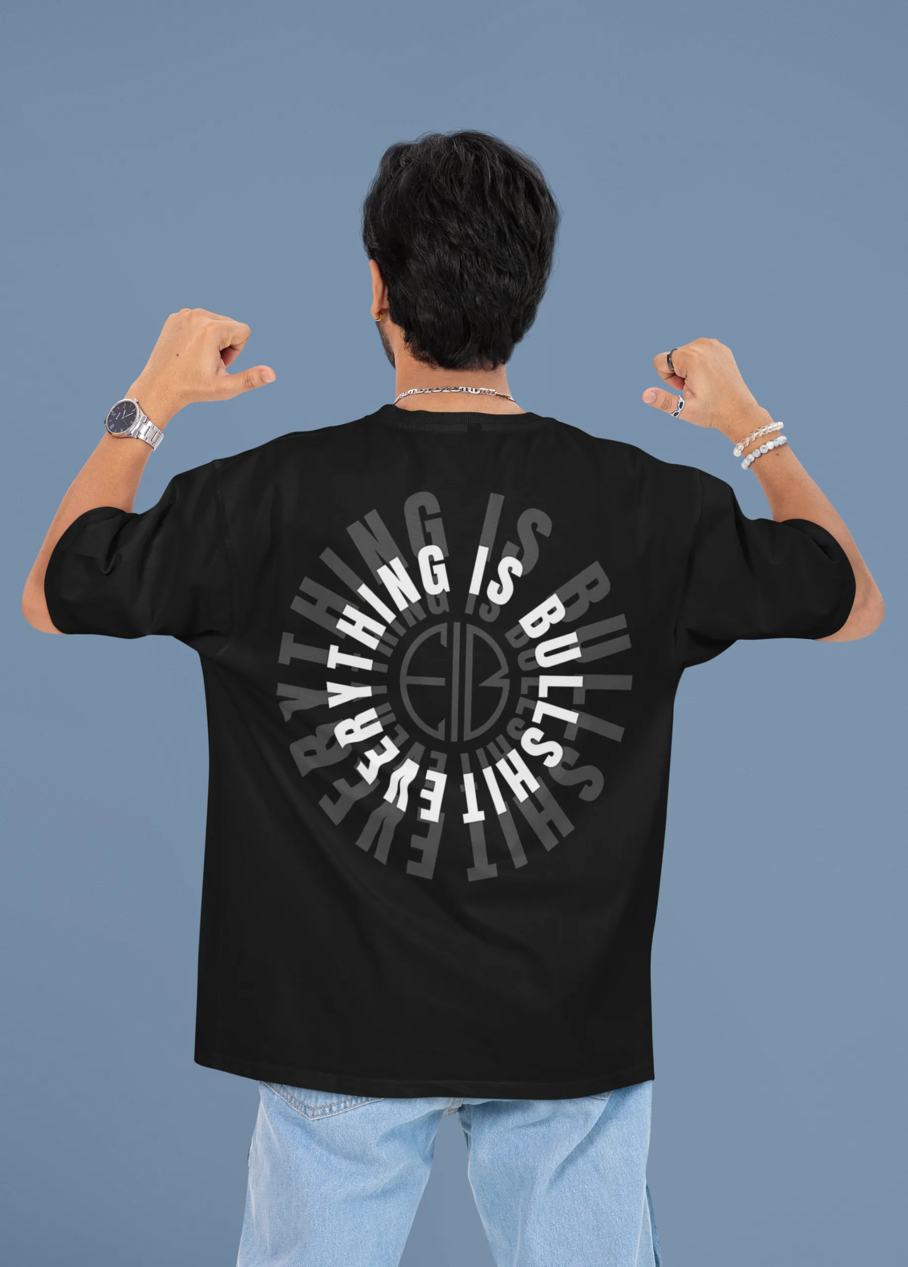 Everything Is Bullshit | Premium Oversized Back Print T-Shirt - Image 2