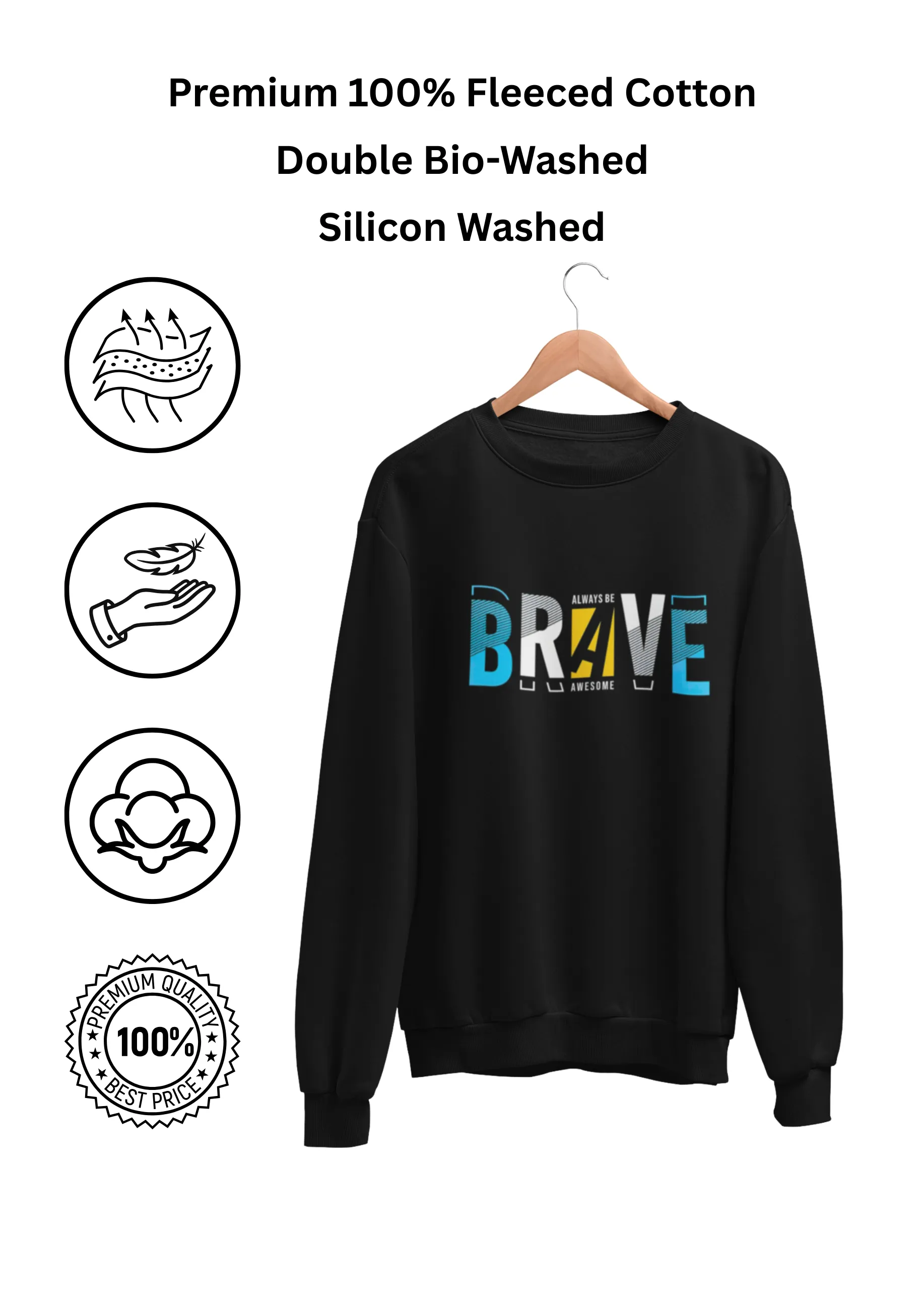 Always Be Brave | Premium Sweatshirt - Image 4