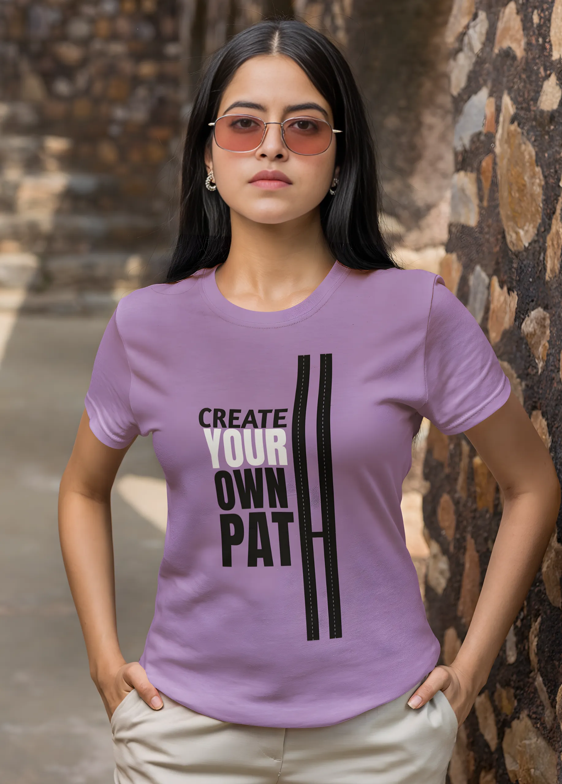 Create Your Own Path | Premium Lavender Unisex Oversized T-Shirt - Image 4