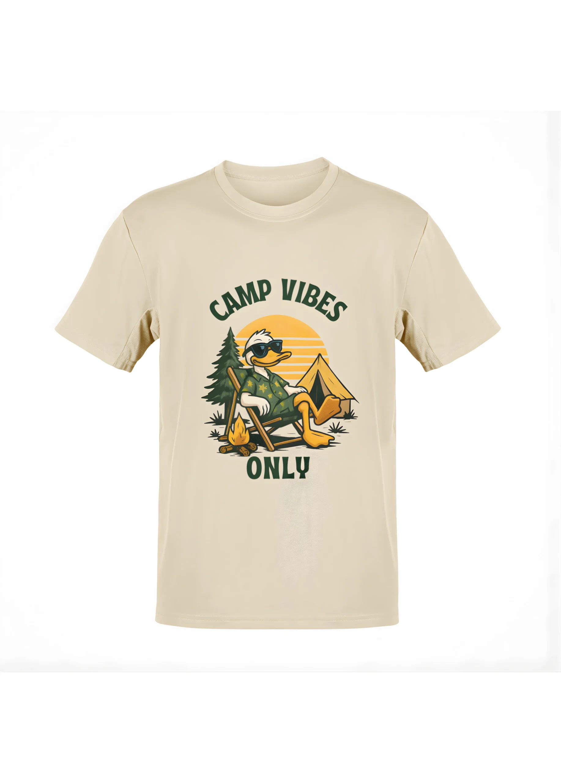 Camp Vibes Only Nature Edition | 180 GSM Bio-Washed Regular Fit | Beige