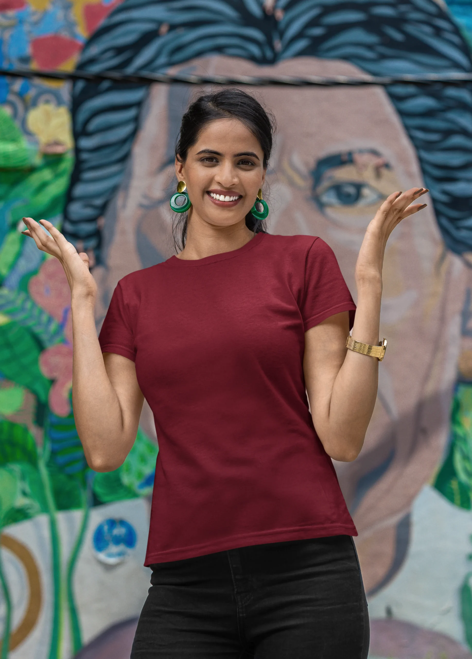 Maroon SaroGenix Premium Solid T-Shirt for Men & Women | 100% Cotton 180 GSM Super Smooth Regular Fit - Image 3