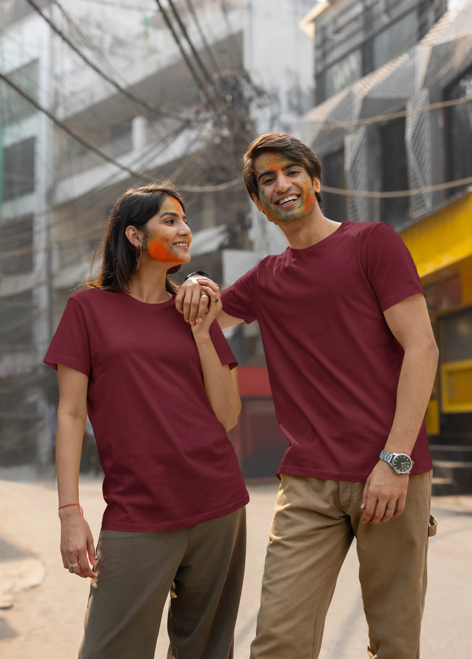 Maroon SaroGenix Premium Solid T-Shirt for Men & Women | 100% Cotton 180 GSM Super Smooth Regular Fit - Image 6