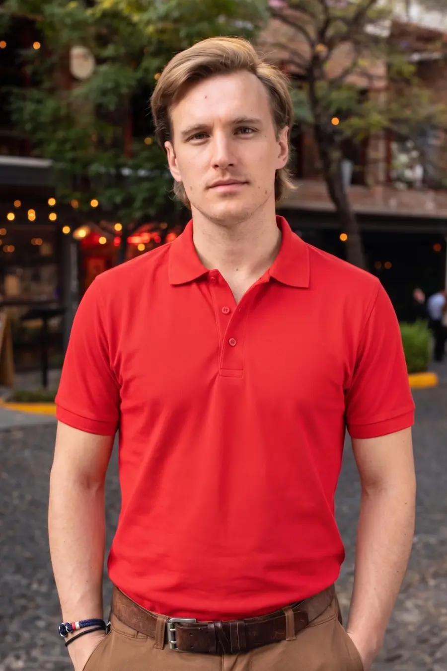 Red Unisex 220 GSM Pure Cotton Polo T-Shirt | Executive Solid Regular Fit Corporate Wear