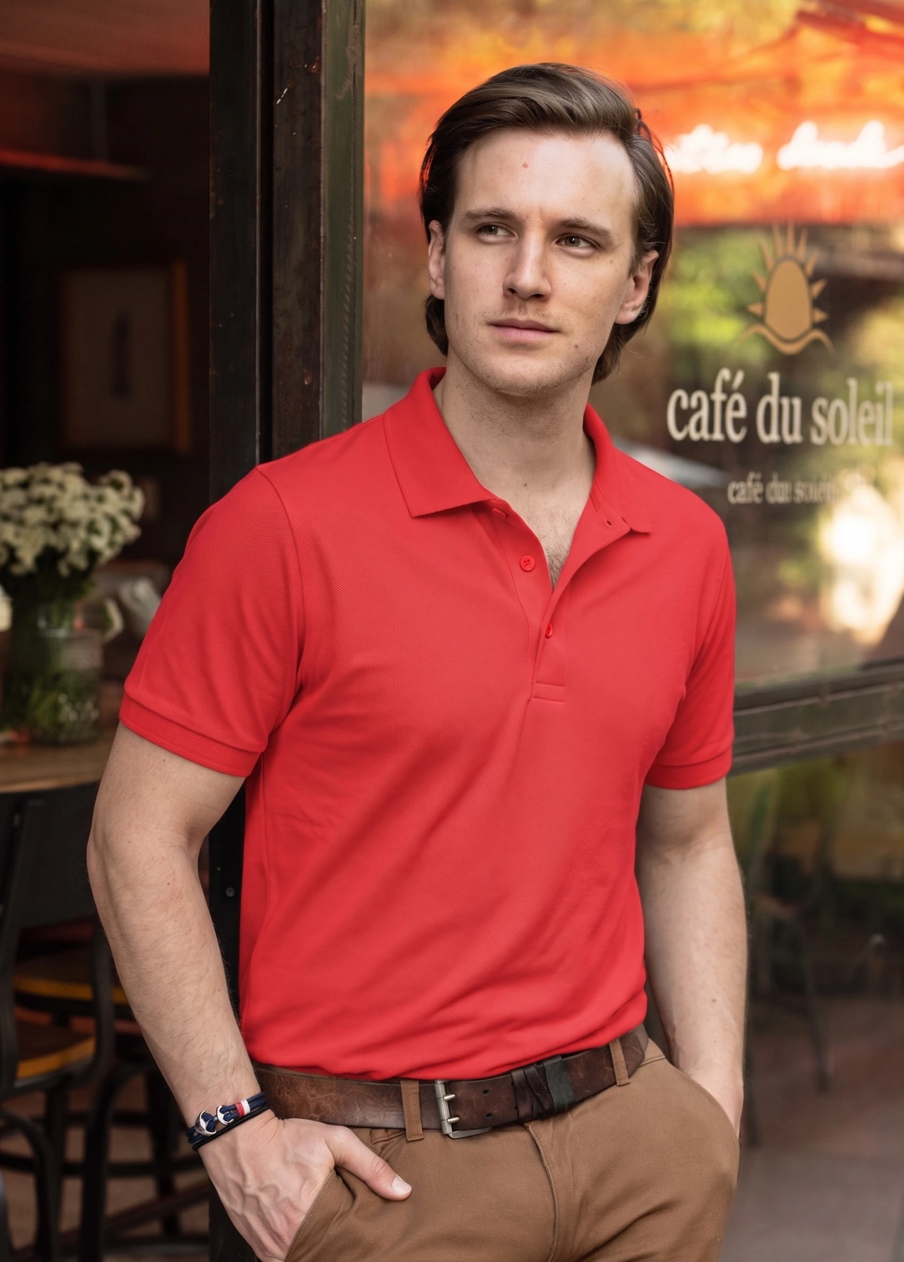 Red Unisex 220 GSM Pure Cotton Polo T-Shirt | Executive Solid Regular Fit Corporate Wear - Image 3
