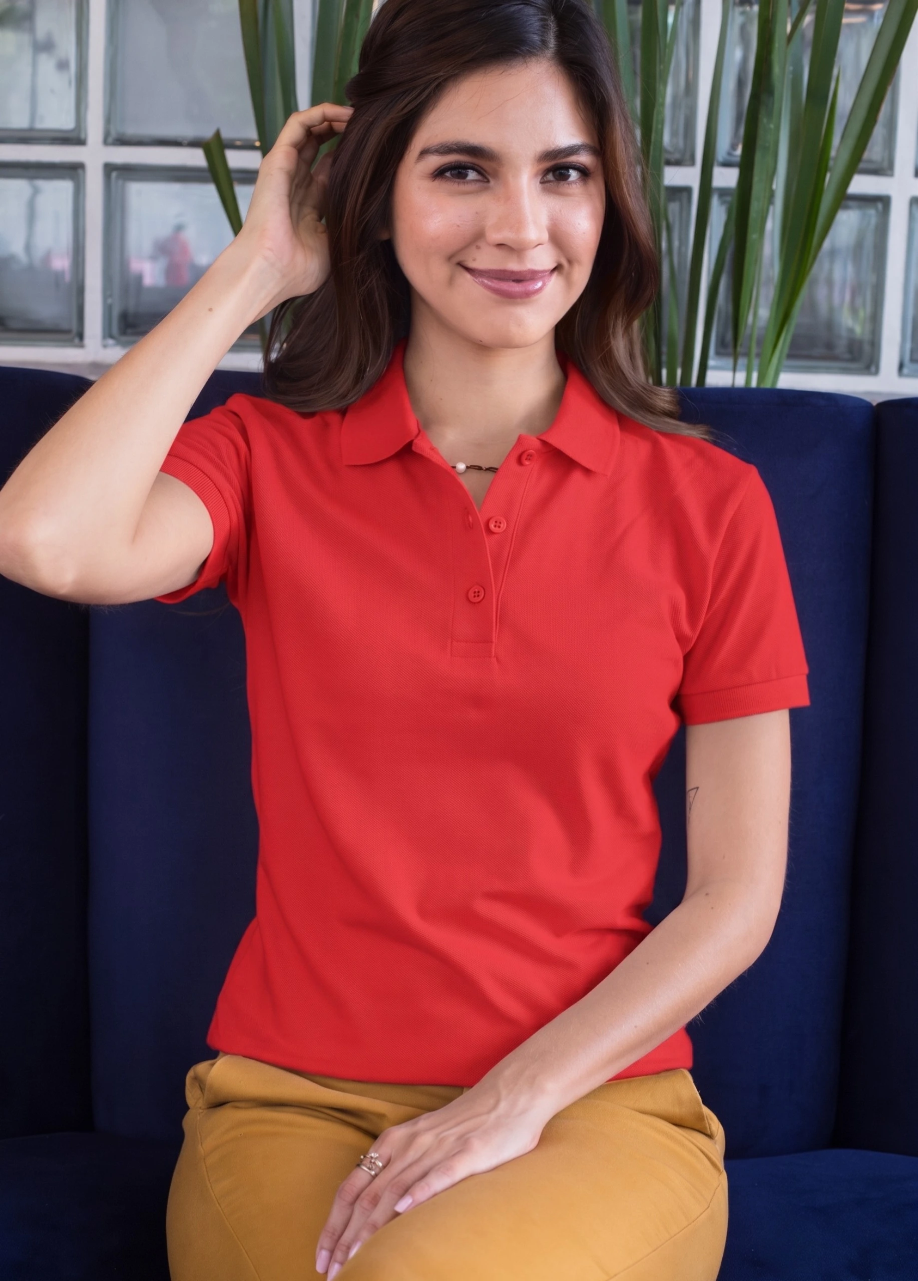 Red Unisex 220 GSM Pure Cotton Polo T-Shirt | Executive Solid Regular Fit Corporate Wear - Image 4